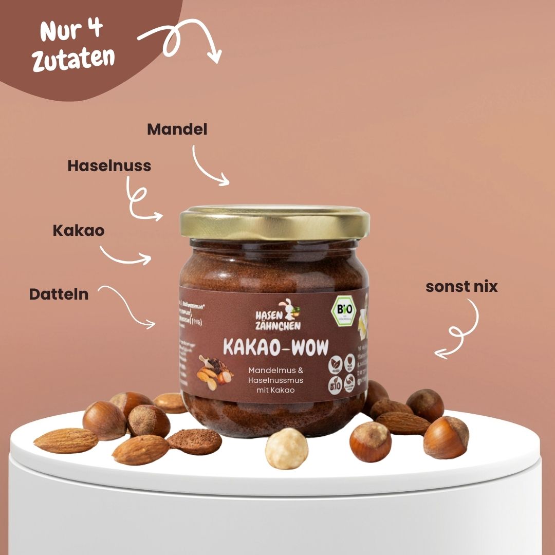 Kakako-Wow Glas mit Zutatenbeschreibung