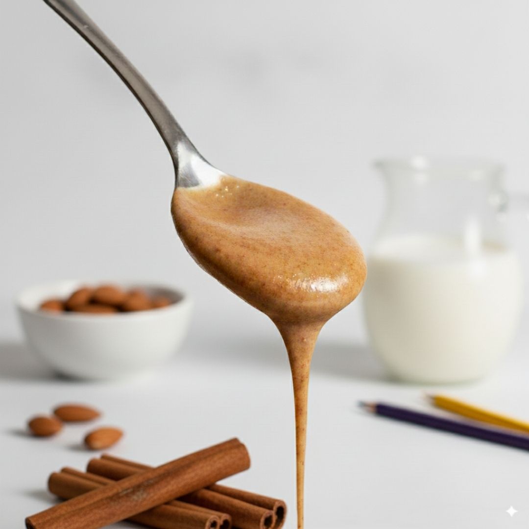 Zimt-Zauber Nussmus auf Löffel
